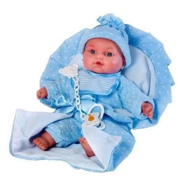 BAMBOLA COPERTINA AZZURRA CM.28