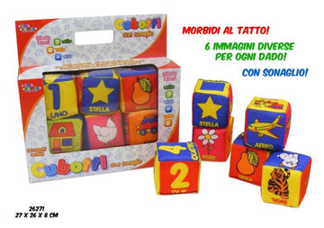 CUBOTTI EDUCATIVI 6PZ 7CM SONAGLIO