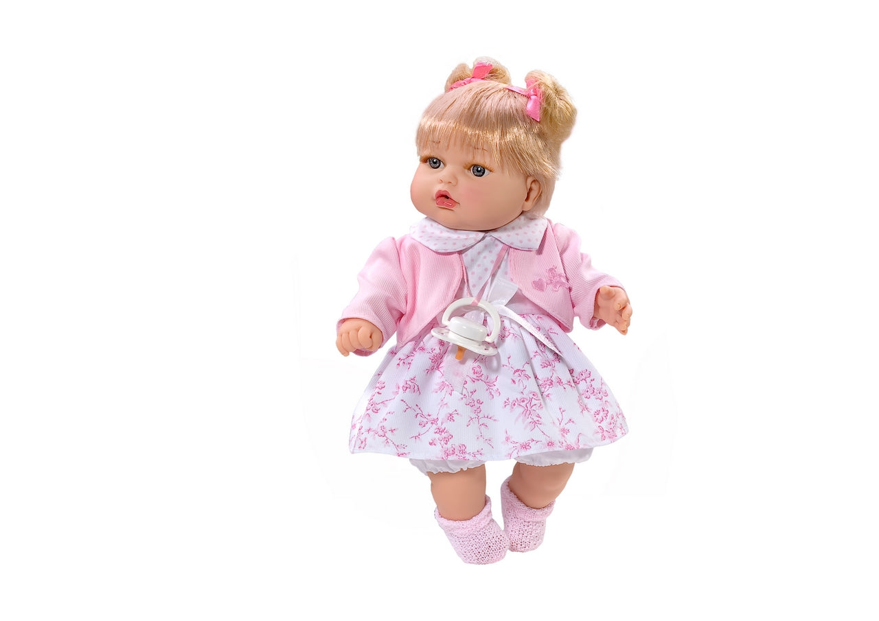 BAMBOLA ROSA 28CM C/VOCE
