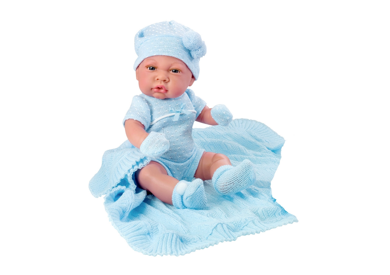 BAMBOLOTTO C/COPERTINA CELESTE 34CM