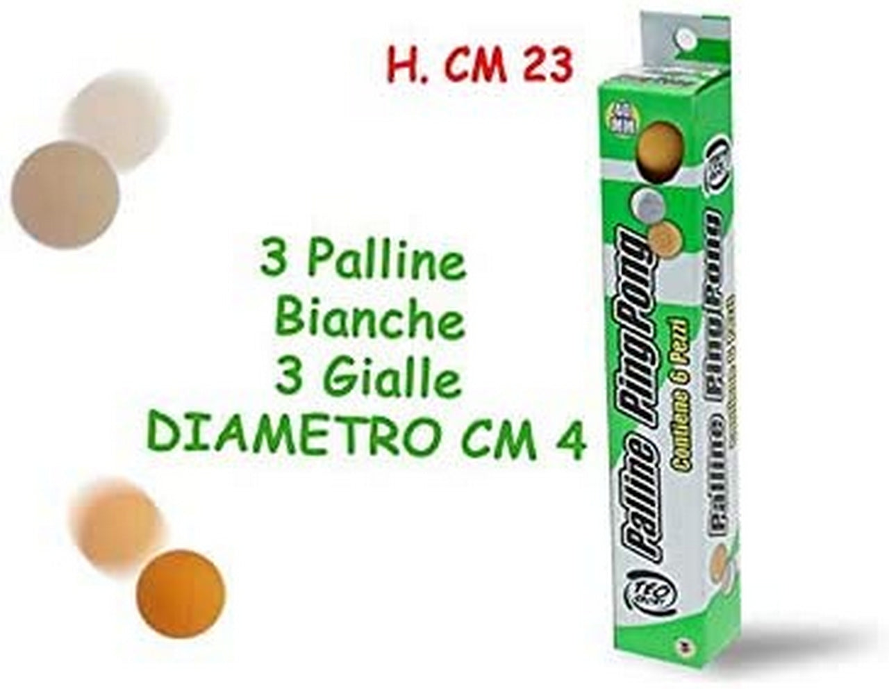 TEOSPORT PALLINE PING PONG 40MM 6PZ