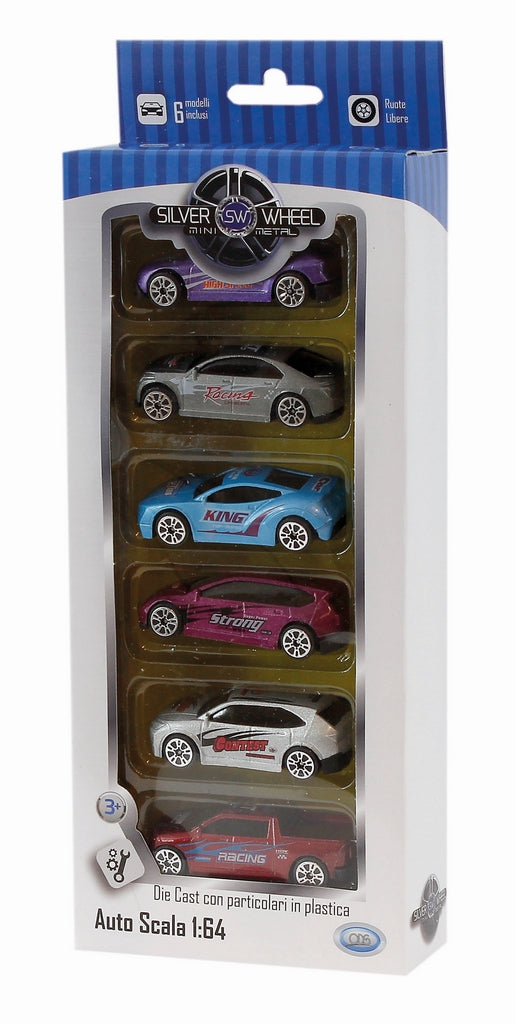 SILVER WHEEL PACK 6 AUTO 1/64