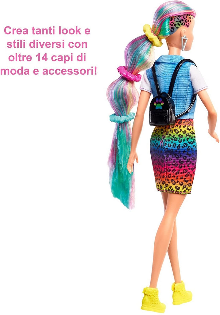 BARBIE CAPELLI ARCOBALENO MULTICOLO