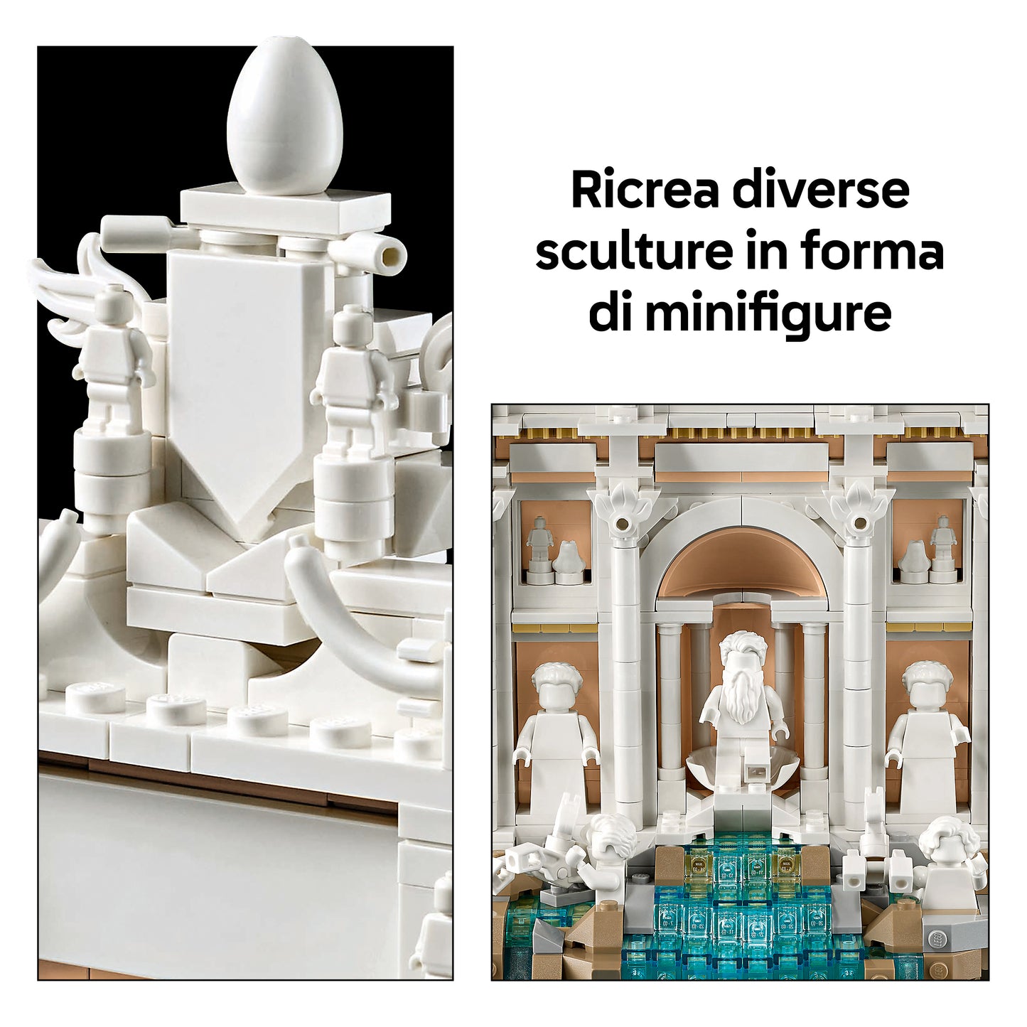 LEGO Architecture Fontana di Trevi - Kit Modellismo di Monumenti Barocchi con Facciata di Palazzo Poli e Sculture - Fai da Te per Adulti da Collezione - Regalo Uomo o Donna Amanti della Storia - 21062