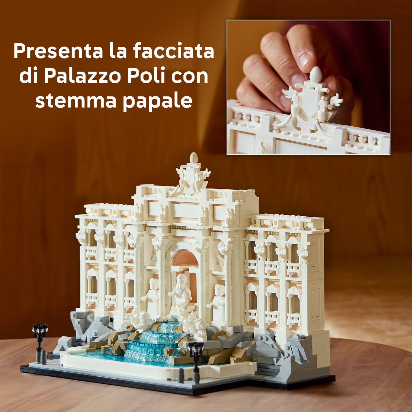 LEGO Architecture Fontana di Trevi - Kit Modellismo di Monumenti Barocchi con Facciata di Palazzo Poli e Sculture - Fai da Te per Adulti da Collezione - Regalo Uomo o Donna Amanti della Storia - 21062