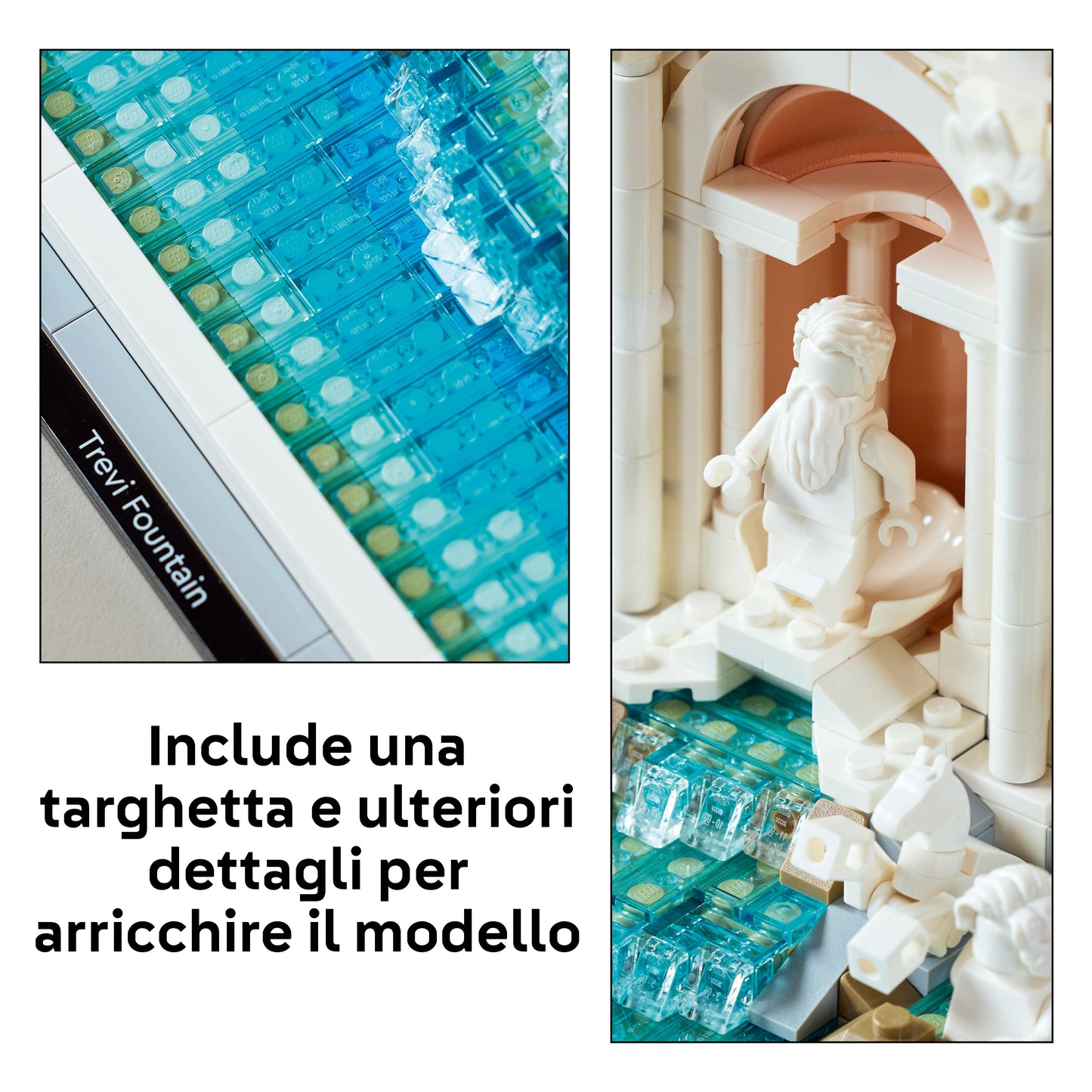 LEGO Architecture Fontana di Trevi - Kit Modellismo di Monumenti Barocchi con Facciata di Palazzo Poli e Sculture - Fai da Te per Adulti da Collezione - Regalo Uomo o Donna Amanti della Storia - 21062