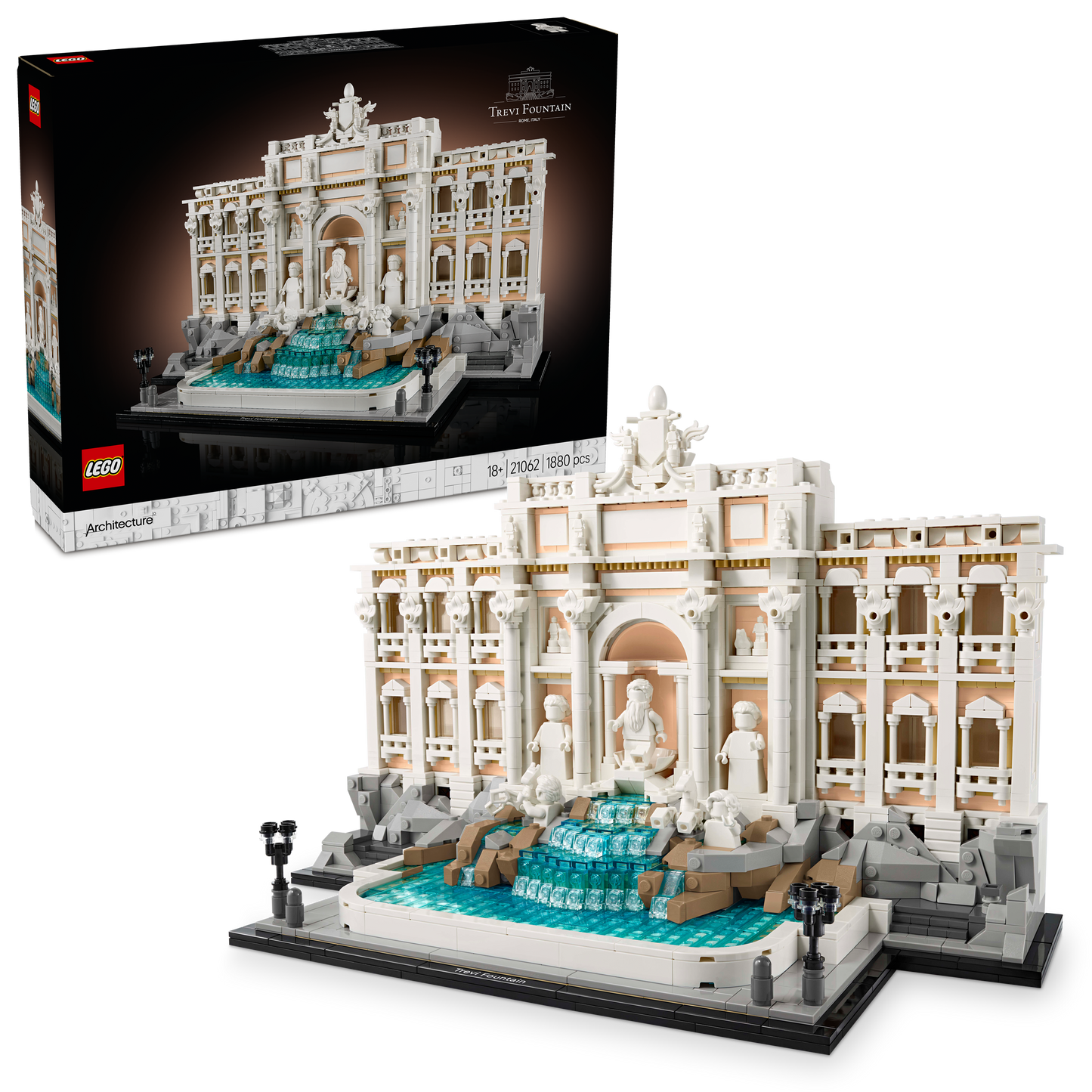 LEGO Architecture Fontana di Trevi - Kit Modellismo di Monumenti Barocchi con Facciata di Palazzo Poli e Sculture - Fai da Te per Adulti da Collezione - Regalo Uomo o Donna Amanti della Storia - 21062