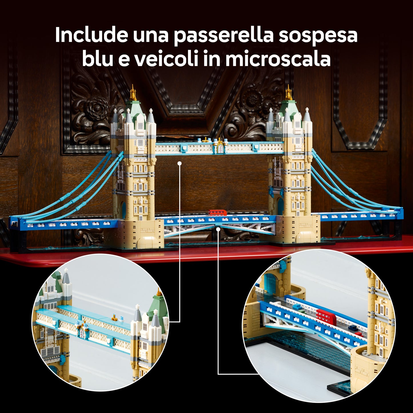 LEGO Architecture 21067 Tower Bridge, Kit Modellismo per Adulti Fai da Te, Miniatura Monumento 3D, Idea Regalo da Collezione