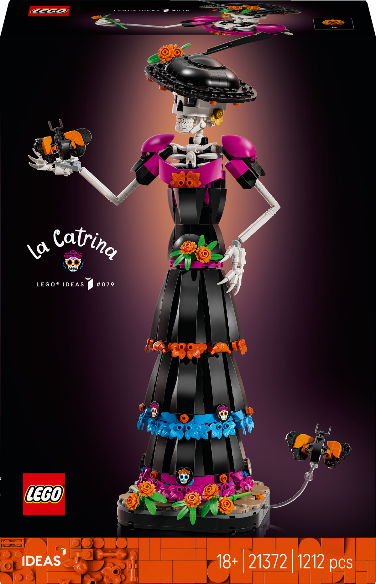 LEGO Ideas 21372 La Catrina, Kit Modellismo per Adulti con Scheletro, Fiori Finti e Farfalle Monarca, Idea Regalo Fai da Te