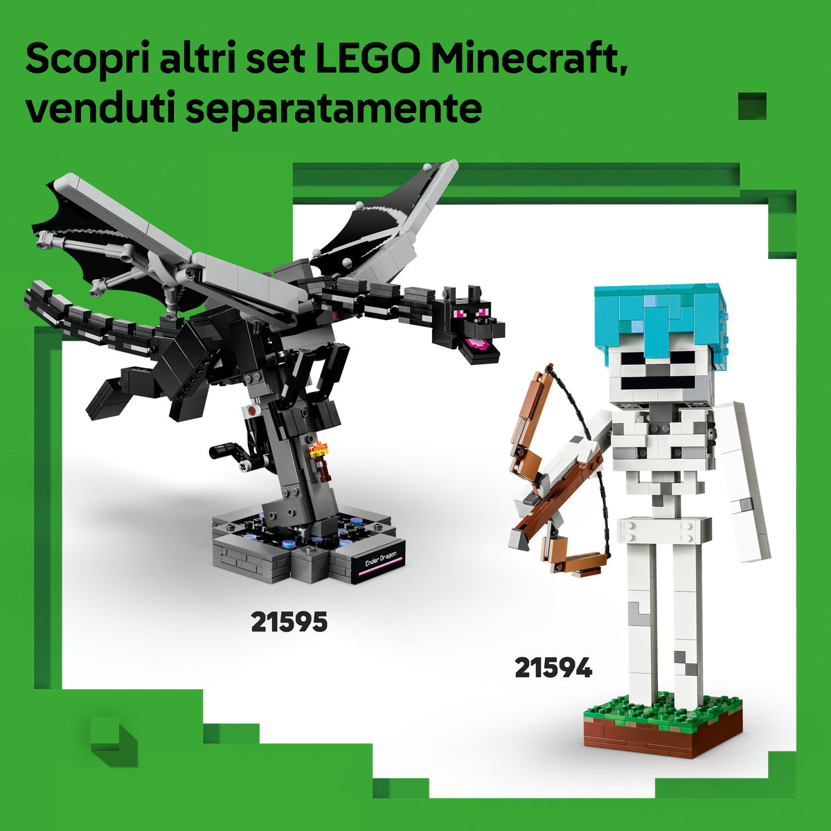 LEGO Minecraft 21582 Fantino di Polli, Giocattolo 3D con 3 Personaggi, Decorazione Cameretta, Regalo per Gamer e Bambini 9+