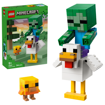 LEGO Minecraft 21582 Fantino di Polli, Giocattolo 3D con 3 Personaggi, Decorazione Cameretta, Regalo per Gamer e Bambini 9+