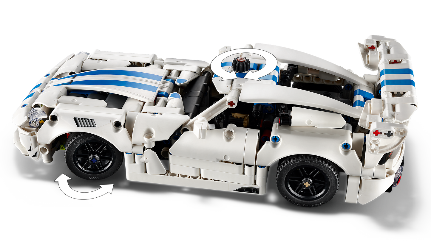 LEGO Technic 42234 Auto Sportiva Dodge Viper GTS-R, Macchina Giocattolo con Motore V10, Sterzo e Differenziale, Regalo da 10+
