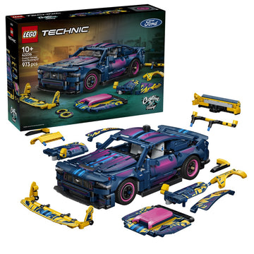 LEGO Technic 42236 Auto Ford Mustang GT Custom Garage GT, Giocattolo con Motore V8, Sterzo HOG, Parti Intercambiabili, da 10+