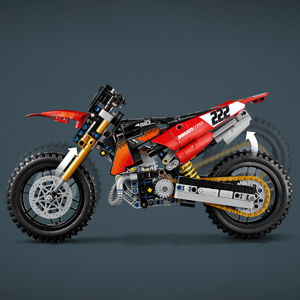 LEGO Technic 42238 Moto Ducati Desmo450 MX Factory, Kit di Modellismo con Moto Giocattolo da Collezione, Regalo Bambini 10+