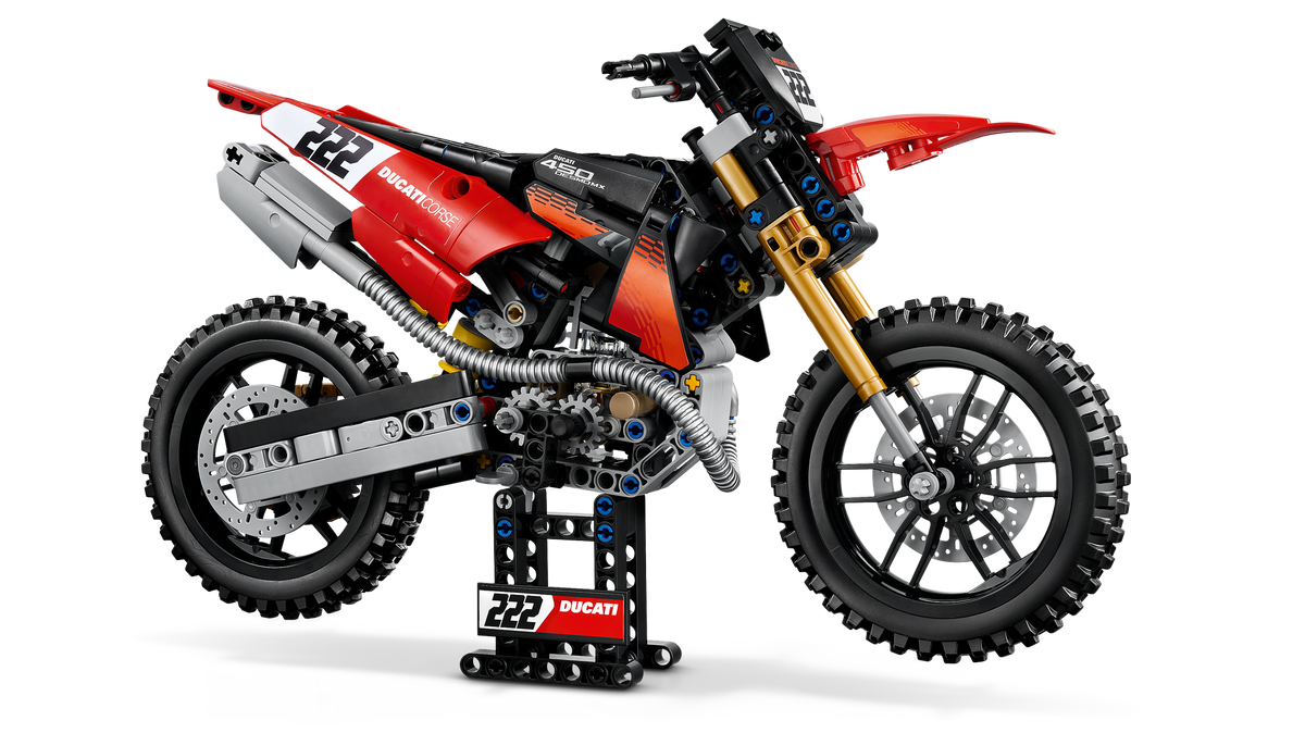LEGO Technic 42238 Moto Ducati Desmo450 MX Factory, Kit di Modellismo con Moto Giocattolo da Collezione, Regalo Bambini 10+