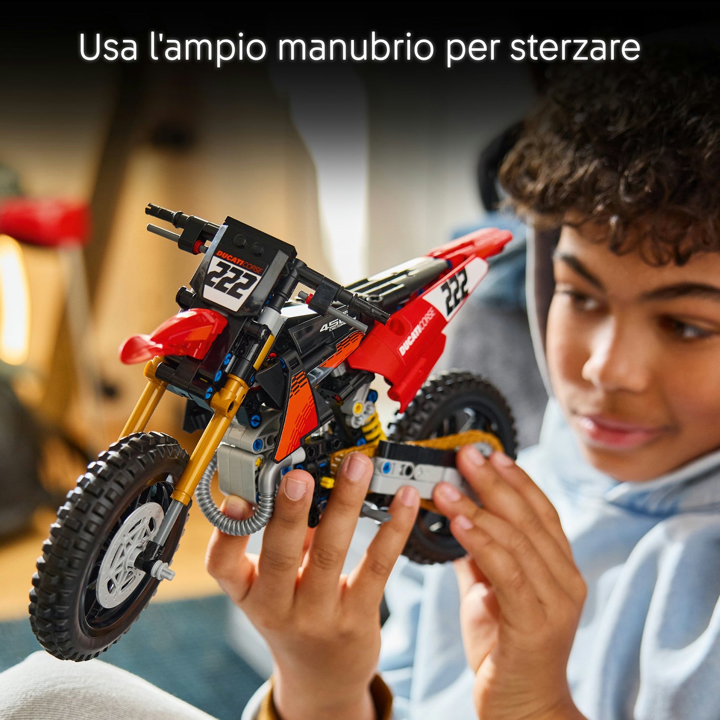 LEGO Technic 42238 Moto Ducati Desmo450 MX Factory, Kit di Modellismo con Moto Giocattolo da Collezione, Regalo Bambini 10+