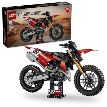 LEGO Technic 42238 Moto Ducati Desmo450 MX Factory, Kit di Modellismo con Moto Giocattolo da Collezione, Regalo Bambini 10+