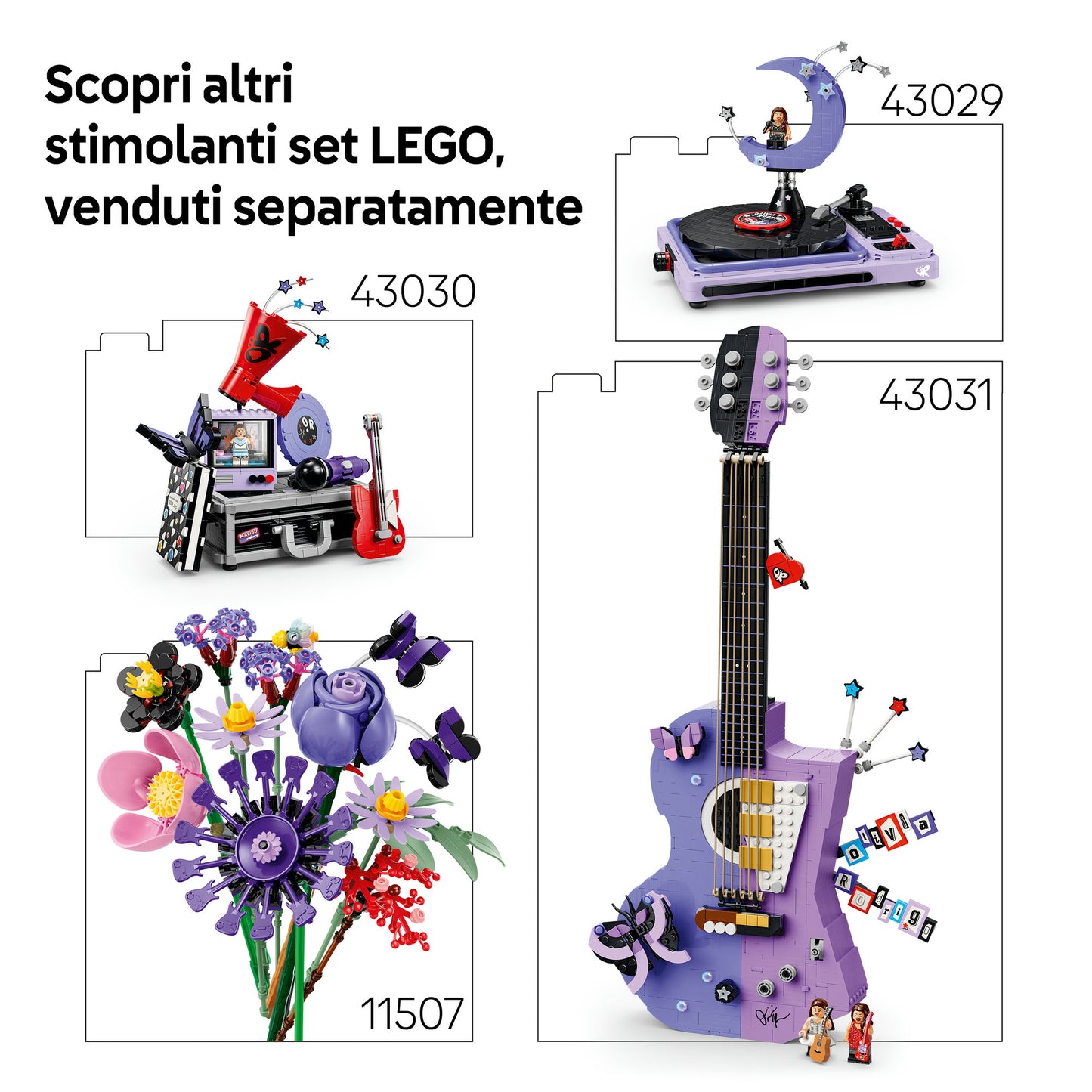 LEGO Editions 43028 Vinile di Olivia Rodrigo, Giocattolo con Modello di Disco, Minifigure e Accessori, Regalo Creativo da 10+