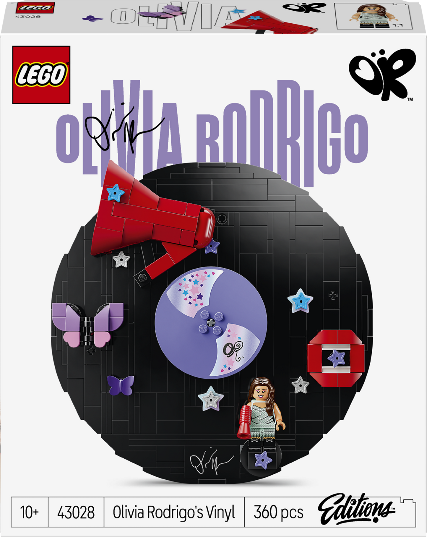 LEGO Editions 43028 Vinile di Olivia Rodrigo, Giocattolo con Modello di Disco, Minifigure e Accessori, Regalo Creativo da 10+