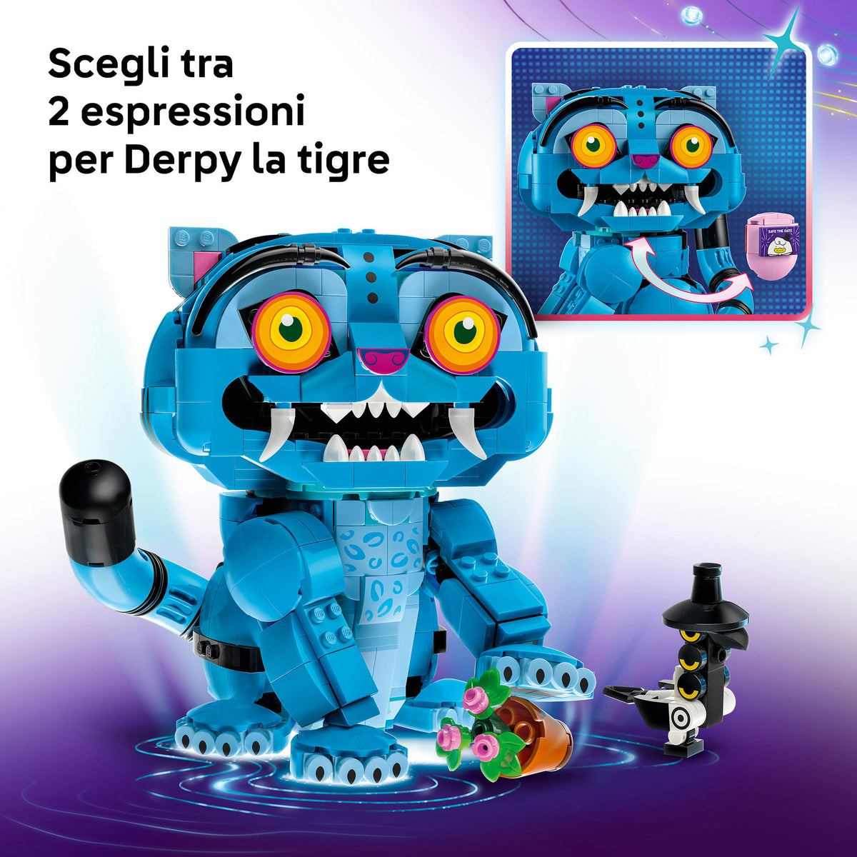 LEGO KPop Demon Hunters 72537 Derpy la Tigre e Sussie la Gazza, Gioco K-Pop con 2 Animali, Decorazione Cameretta, Regalo 9+
