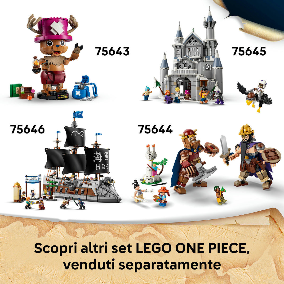 LEGO ONE PIECE 75642 Resa dei Conti con Capitano Smoker, Gioco Interattivo con 4 Minifigure, Regalo per Bambini e Bambine 9+