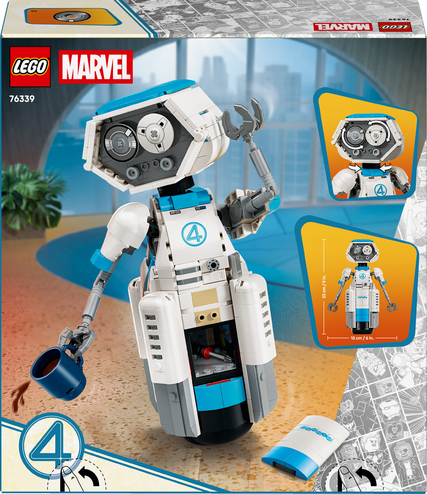 LEGO ǀ Marvel 76339 I Fantastici Quattro H.E.R.B.I.E. Action Figure di Robot Giocattolo da Collezione, Regalo per Bambini 10+