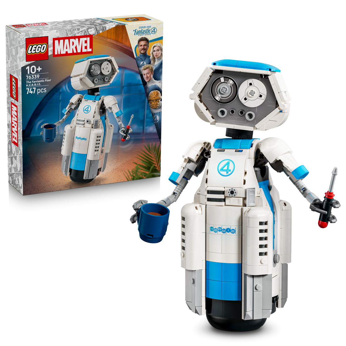 LEGO ǀ Marvel 76339 I Fantastici Quattro H.E.R.B.I.E. Action Figure di Robot Giocattolo da Collezione, Regalo per Bambini 10+