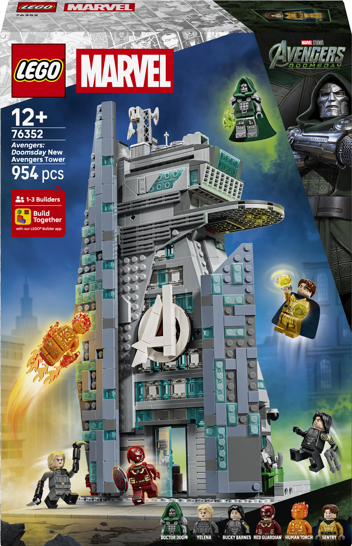 LEGO | Marvel 76352 Avengers: Doomsday Nuova Torre degli Avengers, Giocattolo da Supereroi con 6 Minifigure, Regalo da 12+