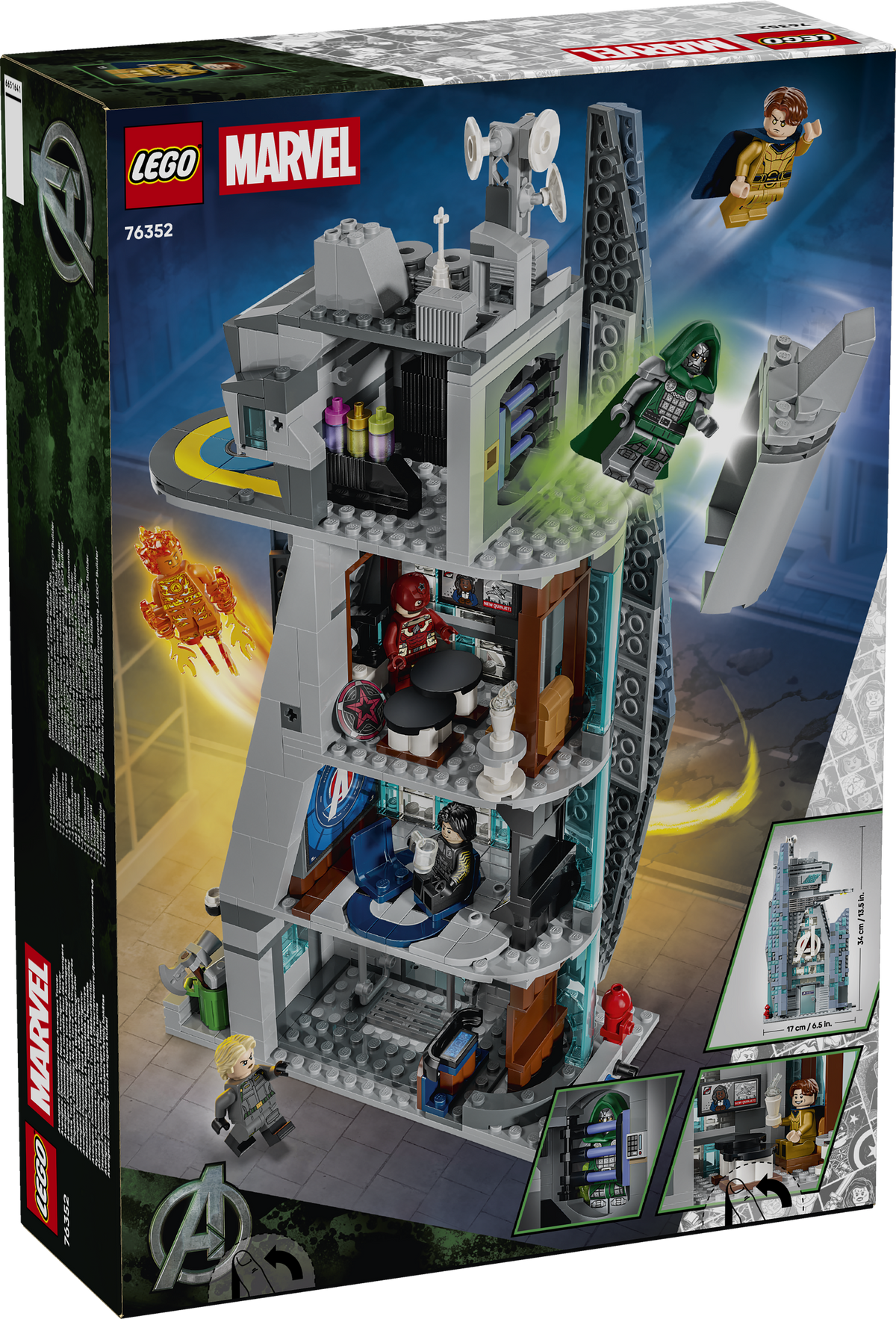 LEGO | Marvel 76352 Avengers: Doomsday Nuova Torre degli Avengers, Giocattolo da Supereroi con 6 Minifigure, Regalo da 12+