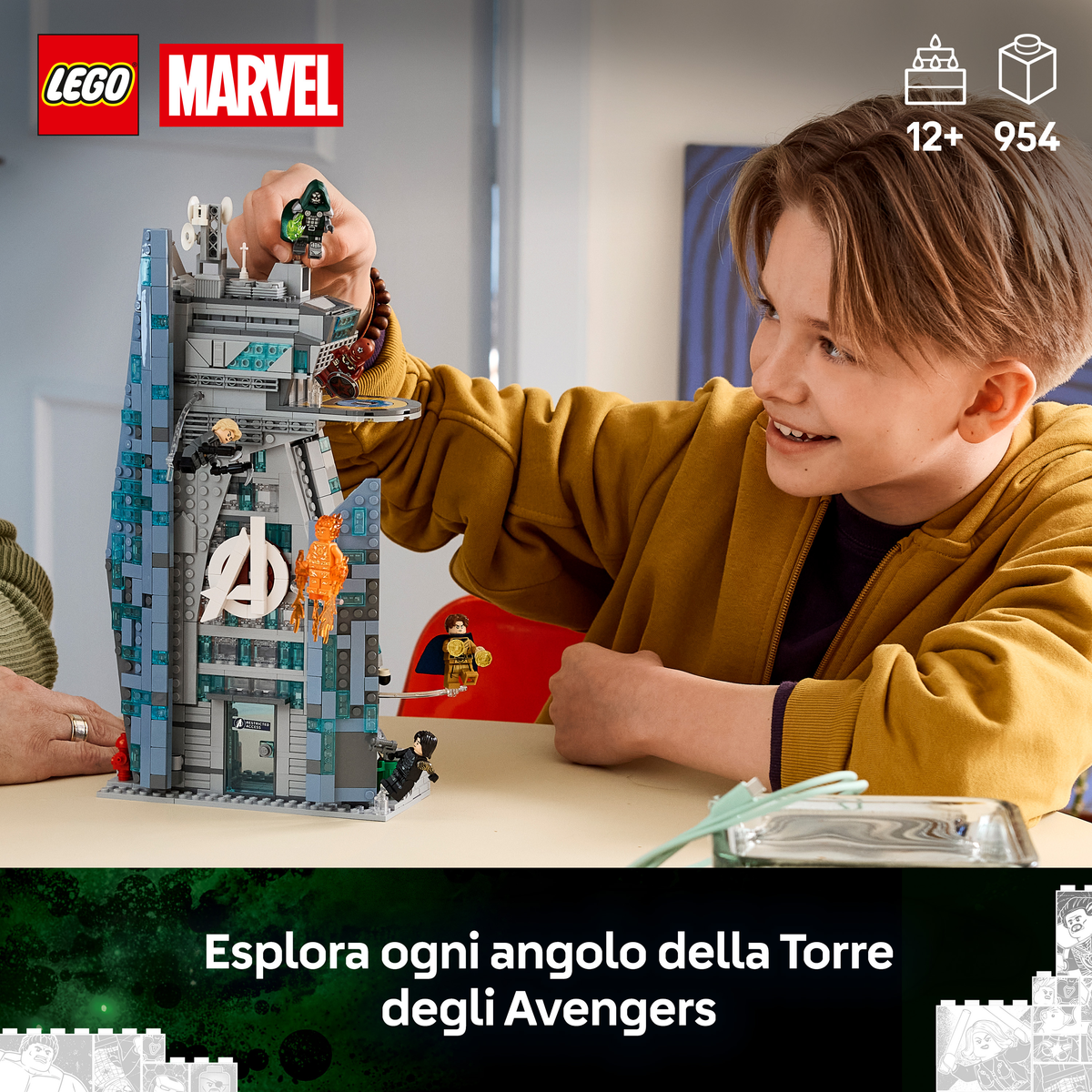LEGO | Marvel 76352 Avengers: Doomsday Nuova Torre degli Avengers, Giocattolo da Supereroi con 6 Minifigure, Regalo da 12+