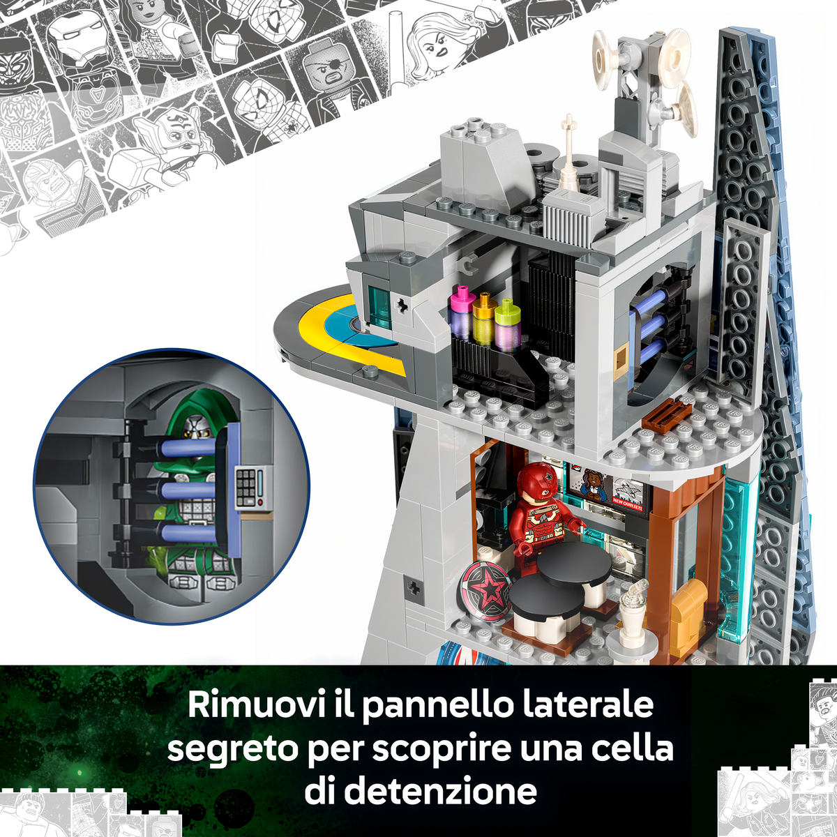 LEGO | Marvel 76352 Avengers: Doomsday Nuova Torre degli Avengers, Giocattolo da Supereroi con 6 Minifigure, Regalo da 12+