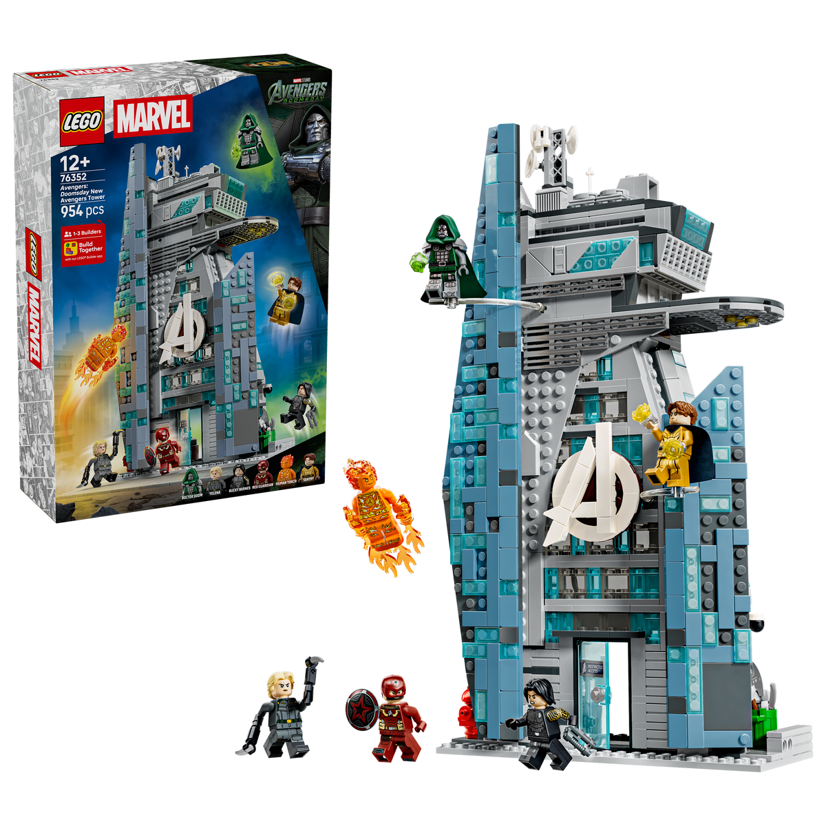 LEGO | Marvel 76352 Avengers: Doomsday Nuova Torre degli Avengers, Giocattolo da Supereroi con 6 Minifigure, Regalo da 12+
