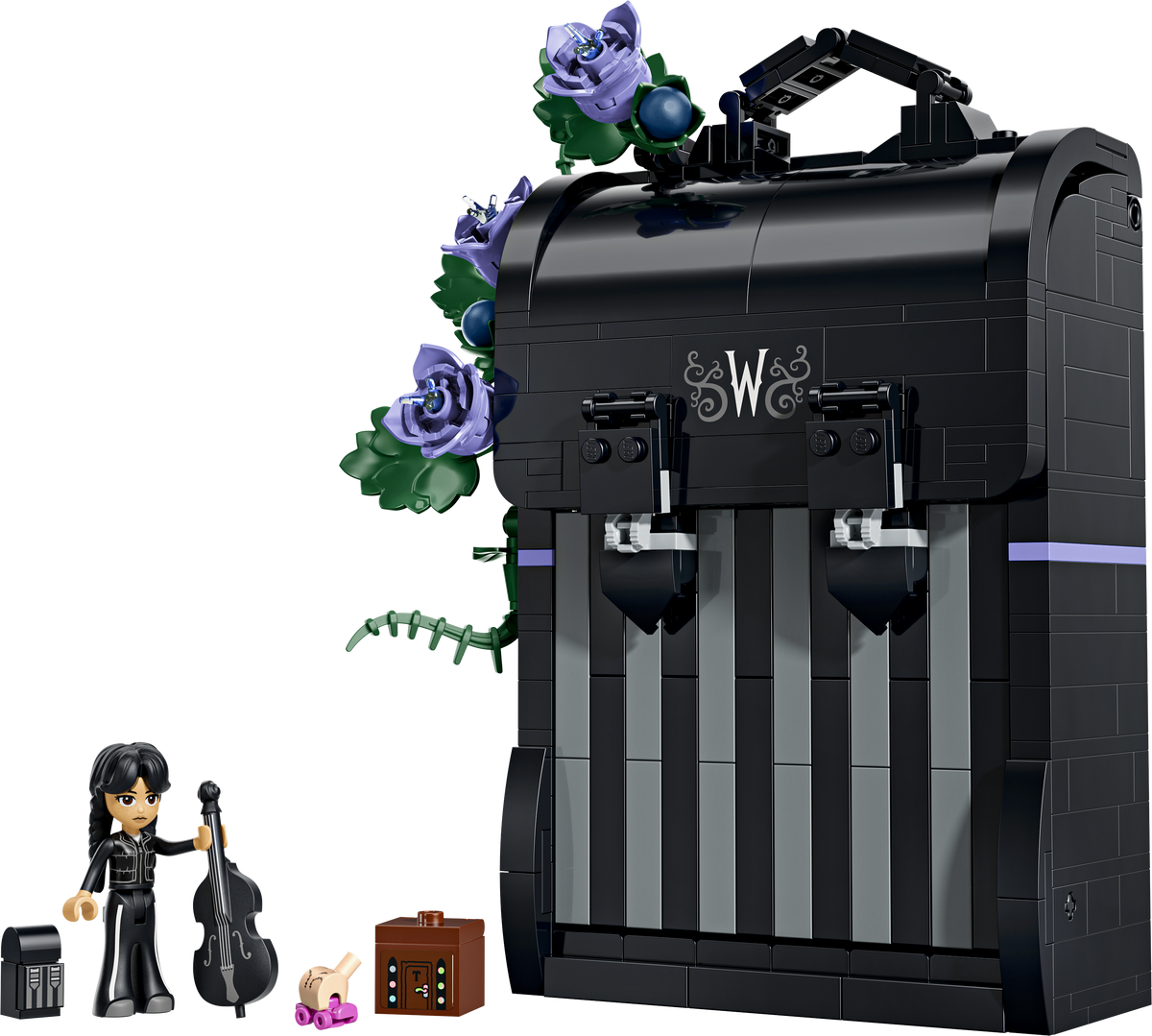 LEGO Wednesday 76787 Zaino di Mercoledì, Giocattolo con Portafoto, Mini Bambolina e Figura di Mano, Regalo per Bambini da 9+