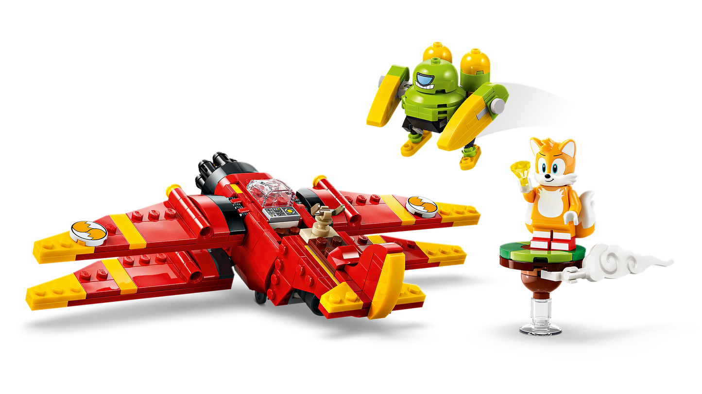 LEGO Sonic the Hedgehog 77119 Tornado-1 di Tails, Aereo Giocattolo con 2 Personaggi e Smeraldo del Caos, Regalo per Gamer 8+
