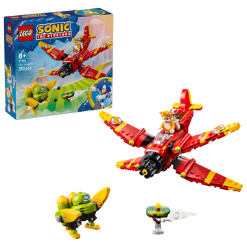 LEGO Sonic the Hedgehog 77119 Tornado-1 di Tails, Aereo Giocattolo con 2 Personaggi e Smeraldo del Caos, Regalo per Gamer 8+
