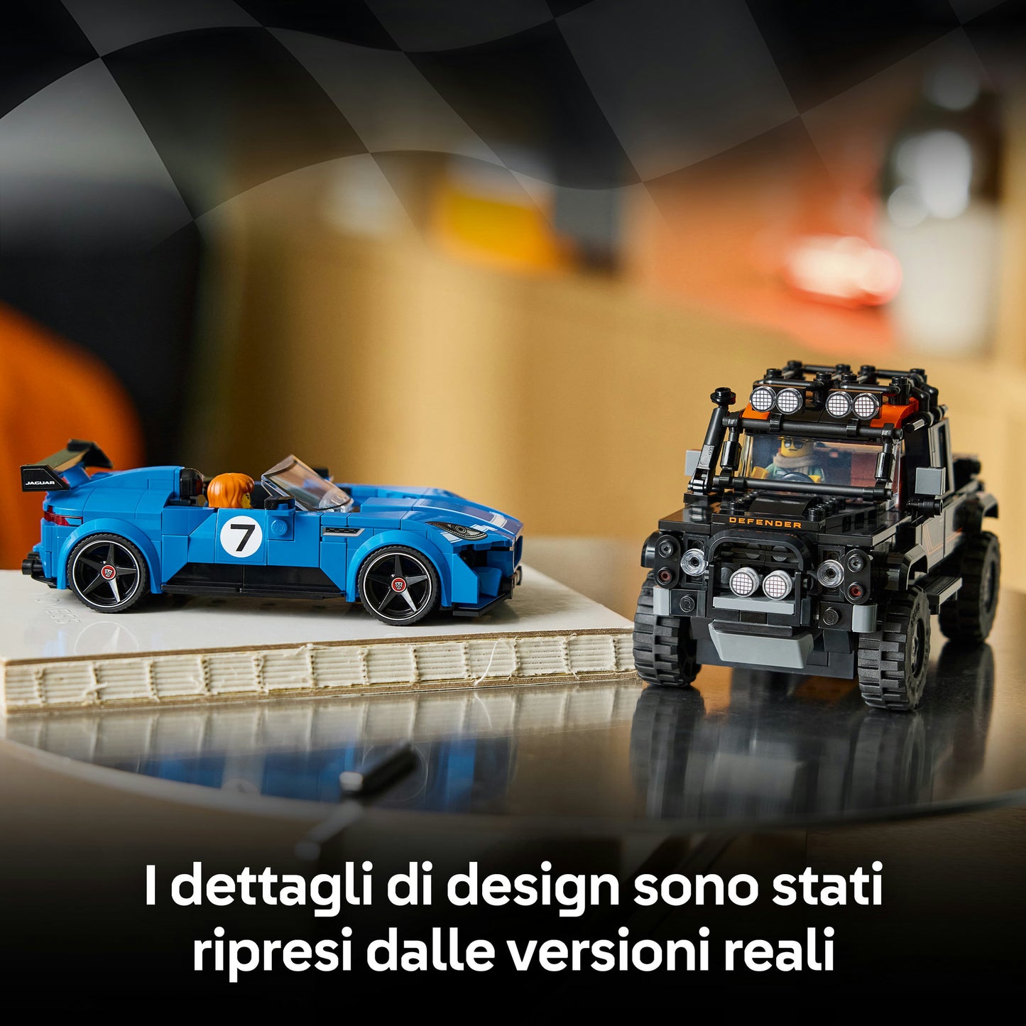 LEGO Speed Champions 77264 Jaguar Project 7 e Land Rover Defender, Set con 2 Macchine Giocattolo e 2 Minifigure, Regalo 10+