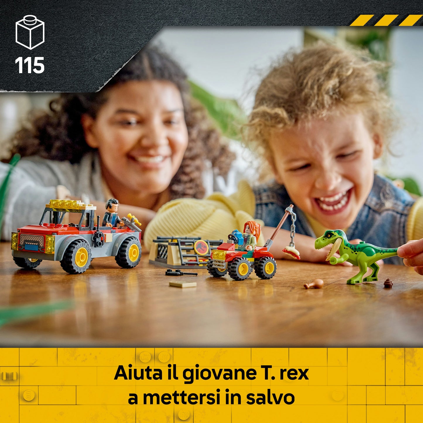LEGO Jurassic World 77978 Camion da Trasporto per il Giovane T. Rex, Giocattolo con Dinosauro, ATV e 2 Minifigure, Regalo 4+