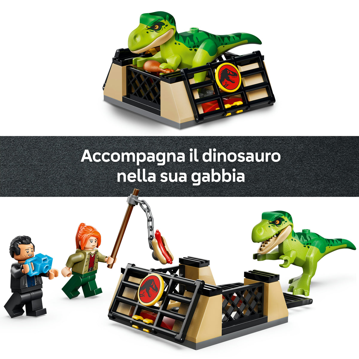 LEGO Jurassic World 77978 Camion da Trasporto per il Giovane T. Rex, Giocattolo con Dinosauro, ATV e 2 Minifigure, Regalo 4+