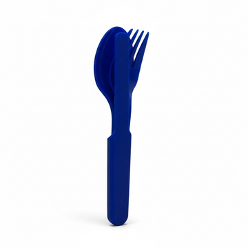 Set Posate Scuola Blu 3 Pezzi in Plastica