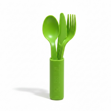 Set Posate Scuola Verde 3 Pezzi in Plastica
