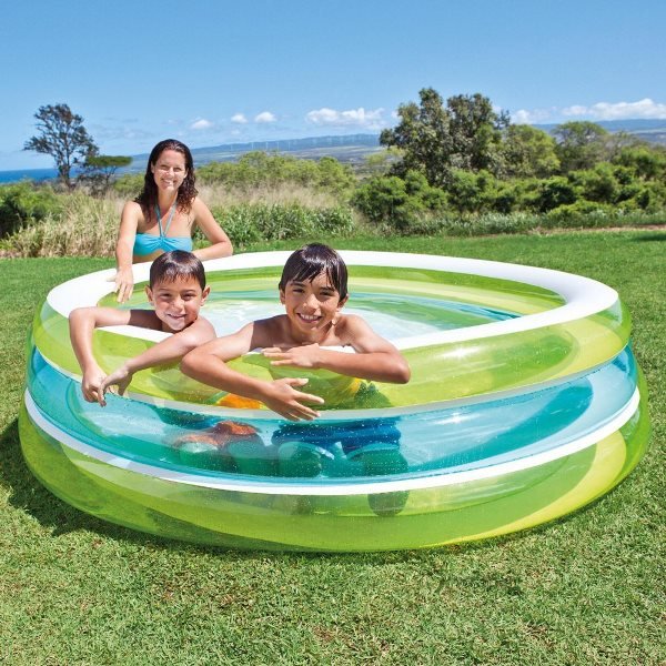 PISCINA 3 ANELLI TRASPARENTE CM 203