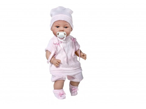 BAMBOLA CARLA LANA ROSA 38CM