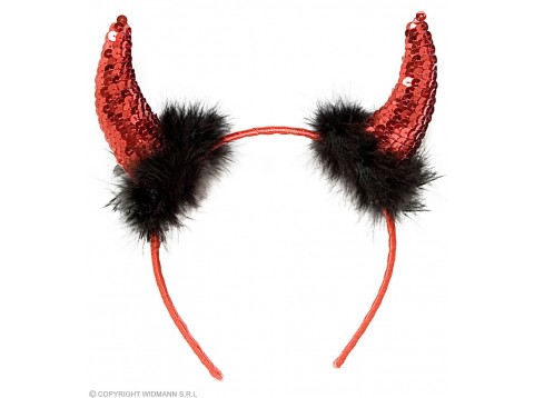 CORNA DIAVOLO IN PAILLETTES ROSSE