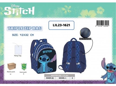 ZAINO 3 ZIP STITCH BOY