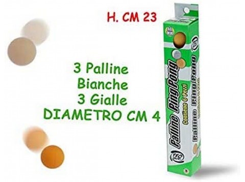 TEOSPORT PALLINE PING PONG 40MM 6PZ