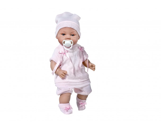BAMBOLA CARLA LANA ROSA 38CM