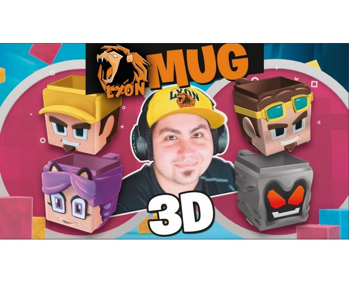 MUG 3D LYON GAMER GRIGIA