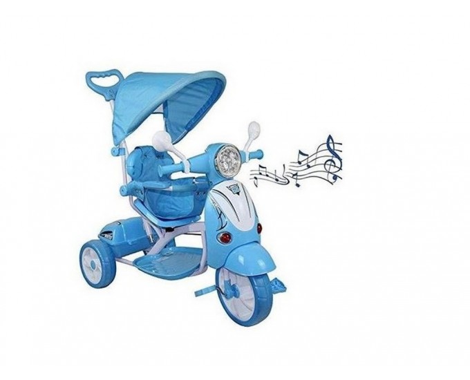 TRICICLO SCOOTER CON CAPPOTTINA BLU