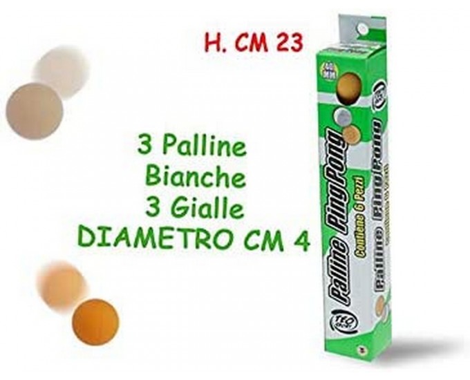TEOSPORT PALLINE PING PONG 40MM 6PZ