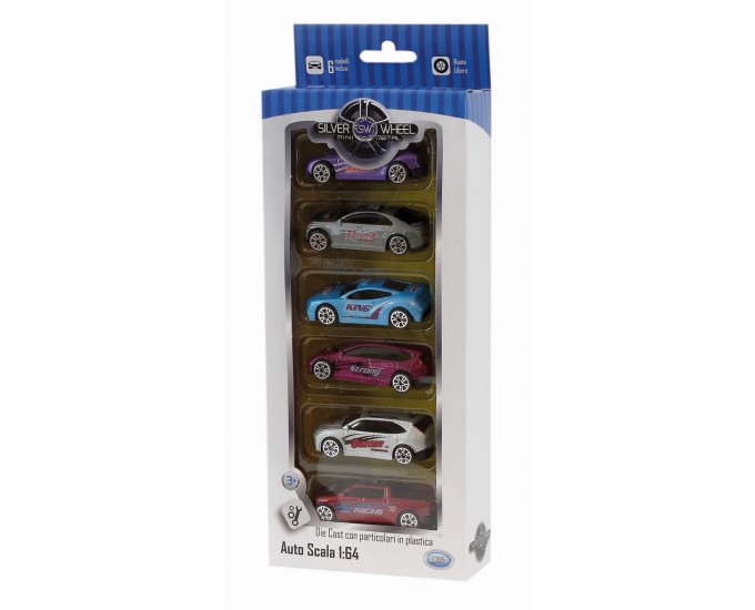 SILVER WHEEL PACK 6 AUTO 1/64